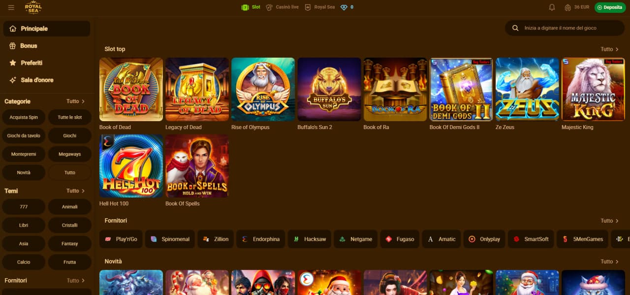 Slot Machine su Royalsea